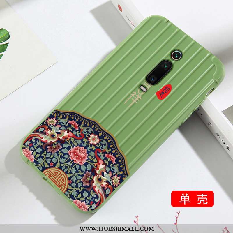 Hoesje Xiaomi Mi 9t Trend Skärmskydd Eenvoudige Siliconen Rood Kunst Patroon Groen