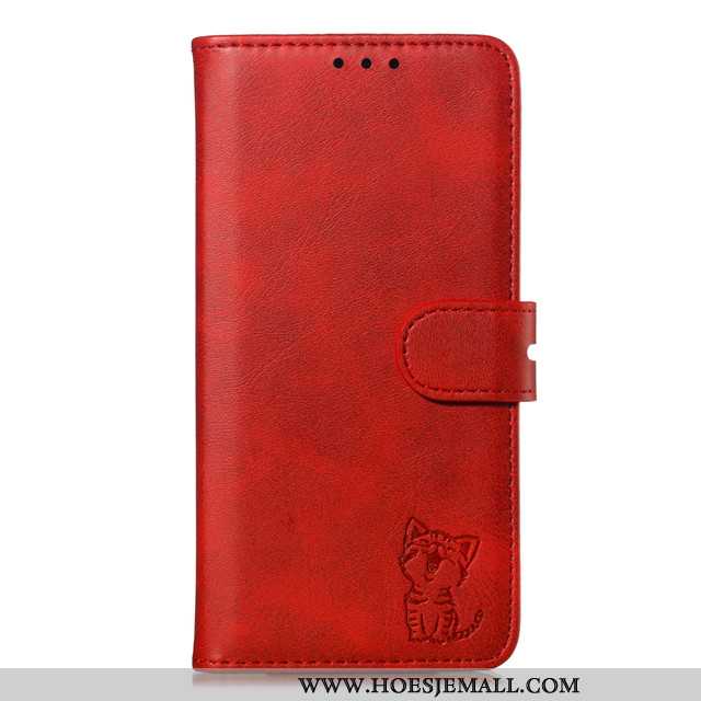 Hoes Xiaomi Mi 9t Leren Hoesje Anti-fall Mini All Inclusive Mobiele Telefoon Folio Rood