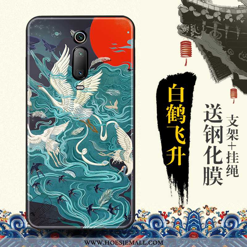 Hoesje Xiaomi Mi 9t Bescherming Reliëf Hoes Mobiele Telefoon Rood Blauw Blauwe