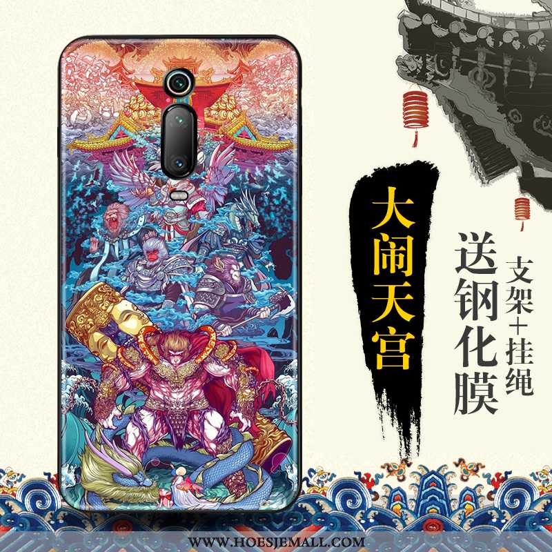 Hoesje Xiaomi Mi 9t Bescherming Reliëf Hoes Mobiele Telefoon Rood Blauw Blauwe