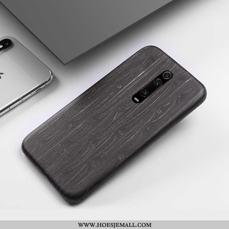 Hoesje Xiaomi Mi 9t Scheppend Hout Anti-fall Mini Rood Chinese Stijl Bruin