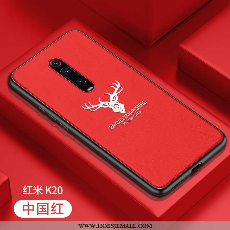 Hoes Xiaomi Mi 9t Bescherming Leren Hoesje Zacht Persoonlijk Mini Rood