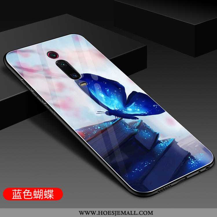 Hoesje Xiaomi Mi 9t Glas Schrobben Mobiele Telefoon Anti-fall Bescherming Spiegel All Inclusive Rood