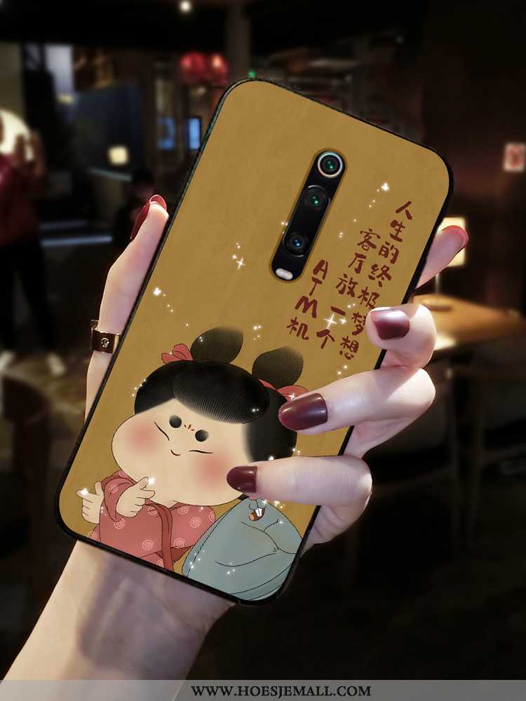 Hoes Xiaomi Mi 9t Schrobben Persoonlijk Anti-fall Hoesje Mobiele Telefoon Rood Bruin