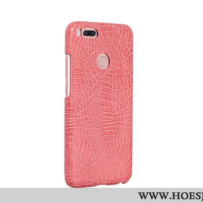 Hoesje Xiaomi Mi A1 Leer Bescherming Mobiele Telefoon Anti-fall Hard Rood Leren