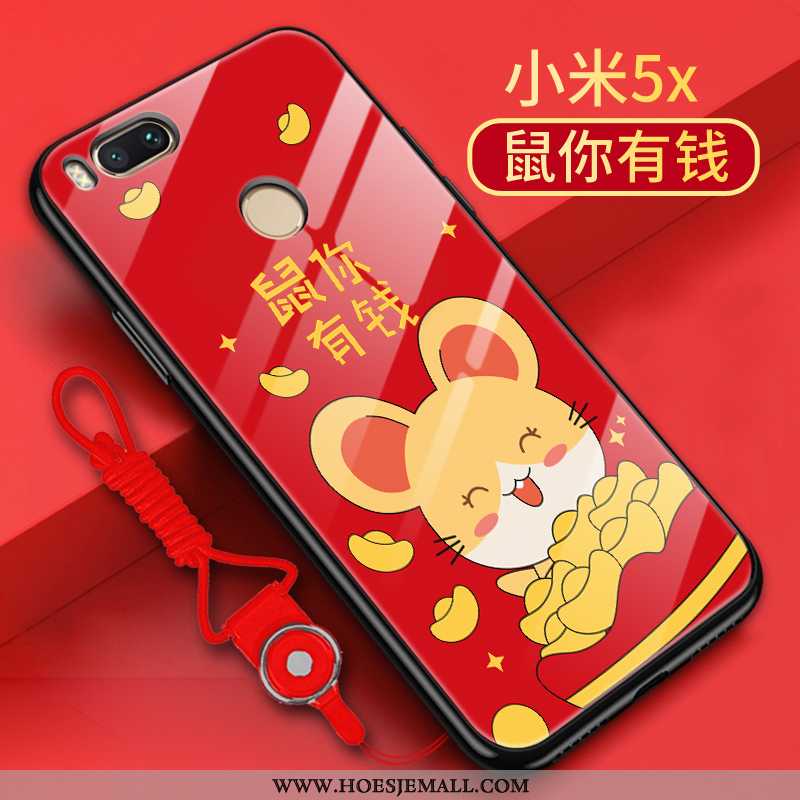Hoesje Xiaomi Mi A1 Schrobben Persoonlijk Scheppend Anti-fall Trend Mobiele Telefoon Siliconen Rood