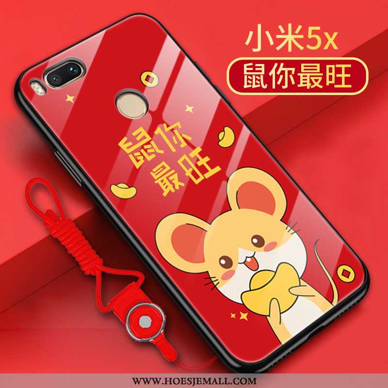 Hoesje Xiaomi Mi A1 Schrobben Persoonlijk Scheppend Anti-fall Trend Mobiele Telefoon Siliconen Rood