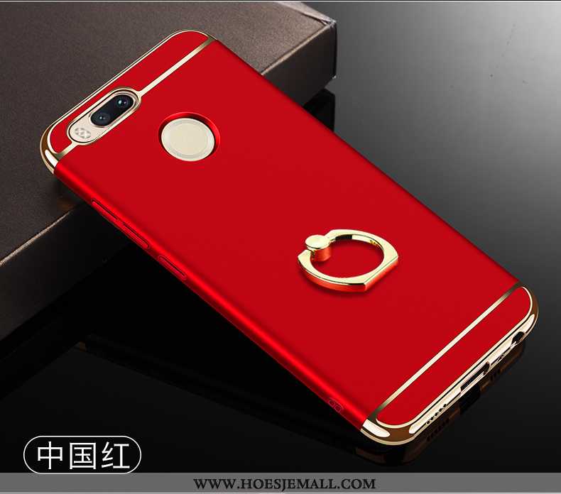 Hoes Xiaomi Mi A1 Bescherming Effen Kleur Mini Ondersteuning Hoesje Grote Rood