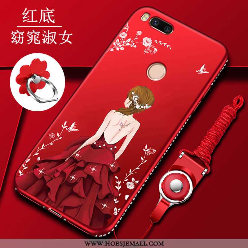 Hoesje Xiaomi Mi A1 Bescherming Schrobben Mini Anti-fall Rood Hoes Siliconen