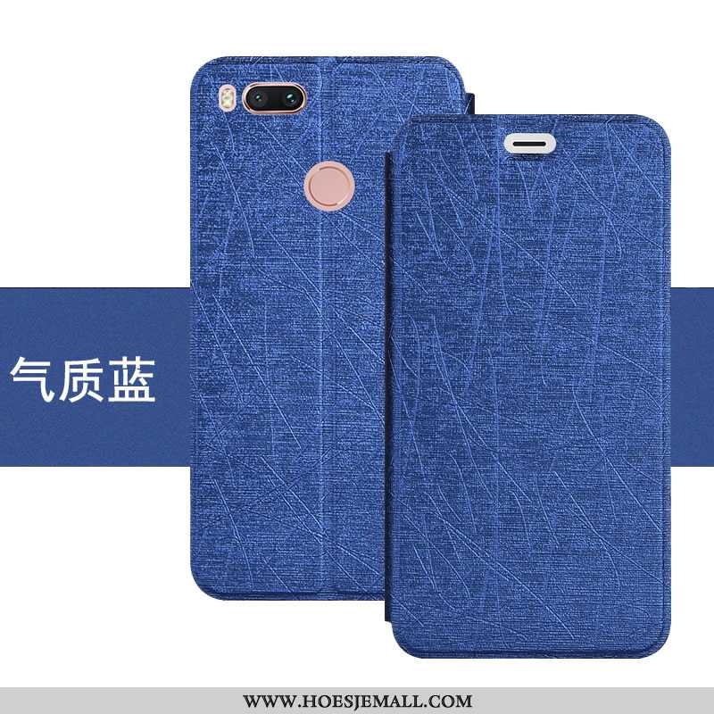 Hoes Xiaomi Mi A1 Persoonlijk Trend Blauw Mini Leren Hoesje Anti-fall Blauwe