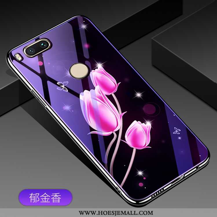 Hoes Xiaomi Mi A1 Trend Glas Hoesje Net Red Purper Spiegel Luxe