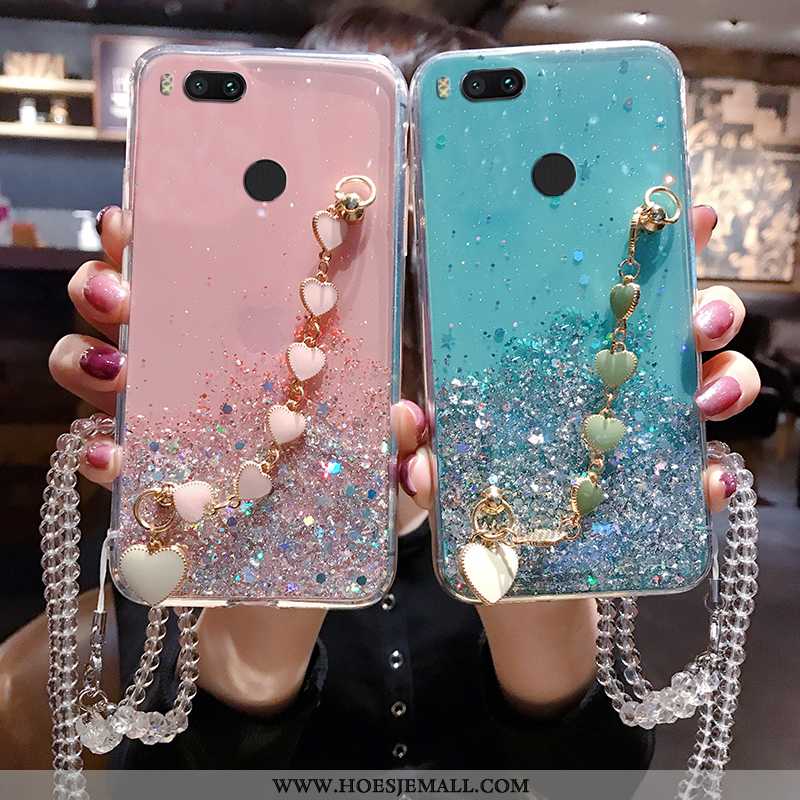 Hoesje Xiaomi Mi A1 Skärmskydd Bescherming Tempereren Hoes Mini Hanger Roze