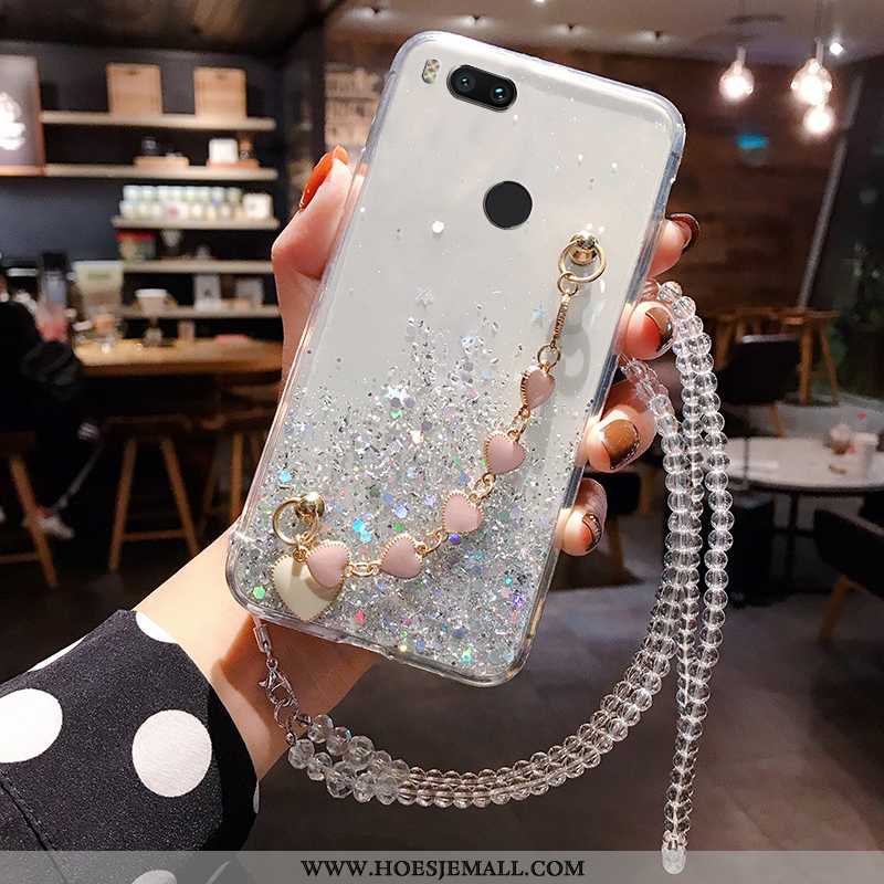 Hoesje Xiaomi Mi A1 Skärmskydd Bescherming Tempereren Hoes Mini Hanger Roze