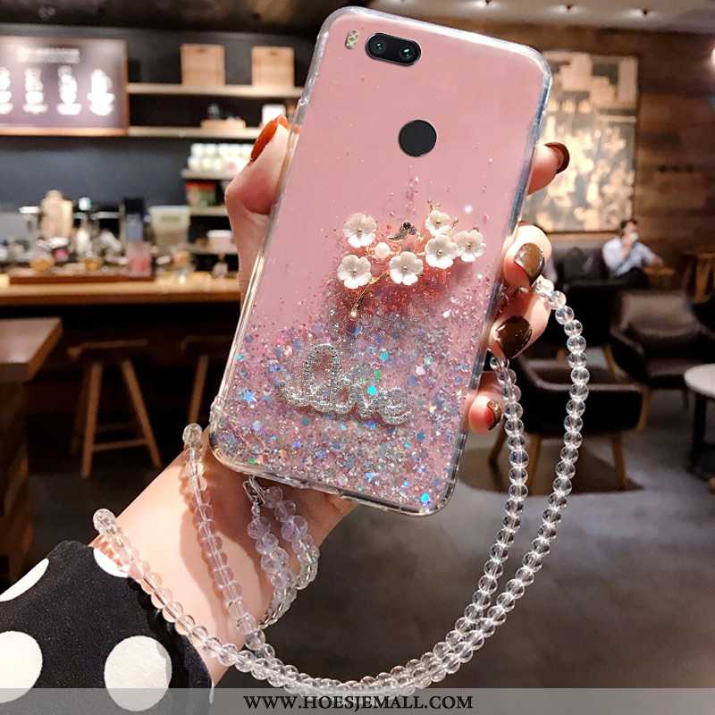 Hoesje Xiaomi Mi A1 Skärmskydd Bescherming Tempereren Hoes Mini Hanger Roze