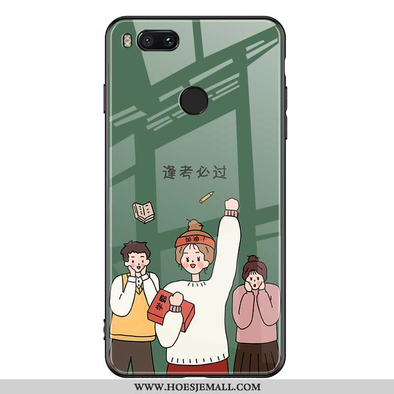 Hoes Xiaomi Mi A1 Scheppend Spotprent Mini Hoesje Anti-fall Trend Groen