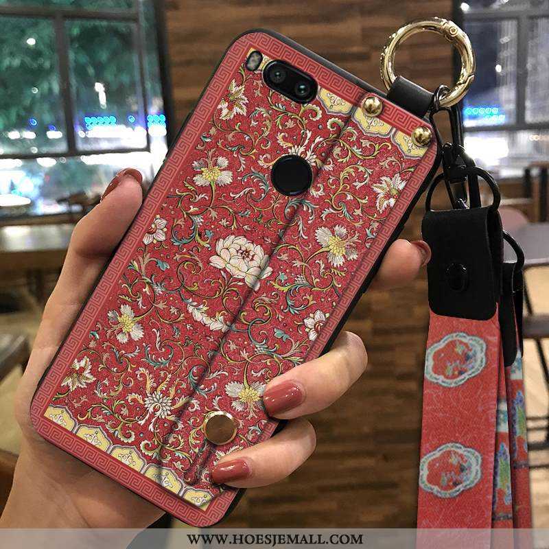 Hoesje Xiaomi Mi A1 Bescherming Hanger Zacht Mini Wind Chinese Stijl Etnische Rood