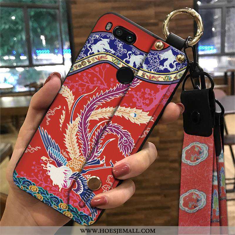 Hoesje Xiaomi Mi A1 Bescherming Hanger Zacht Mini Wind Chinese Stijl Etnische Rood