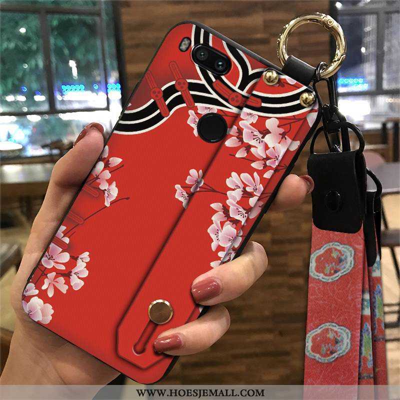 Hoesje Xiaomi Mi A1 Bescherming Hanger Zacht Mini Wind Chinese Stijl Etnische Rood