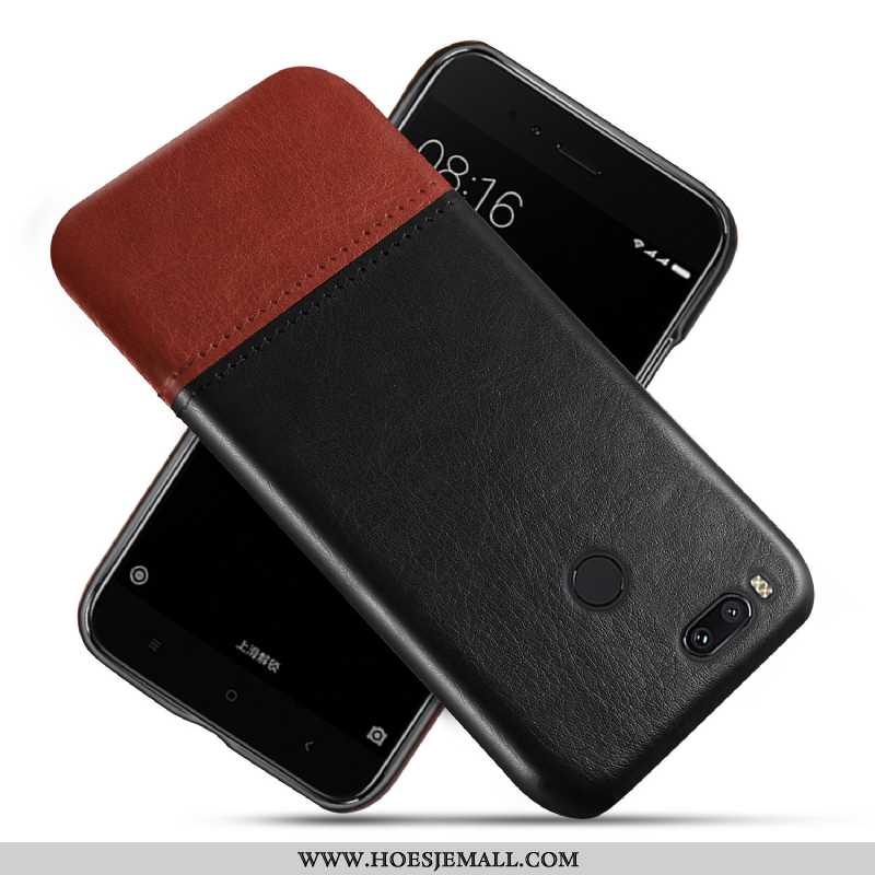 Hoesje Xiaomi Mi A1 Leer Bescherming Bedrijf Kwaliteit Mobiele Telefoon Vintage Rood