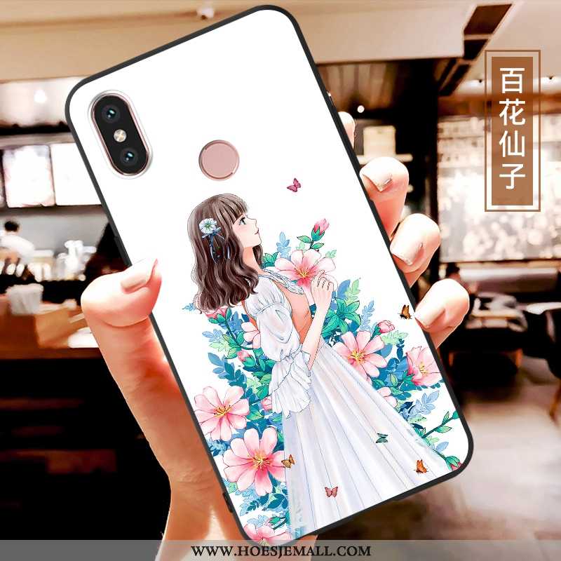 Hoesje Xiaomi Mi A2 Lite Zacht Spotprent Anti-fall Rood Kleur Mooie