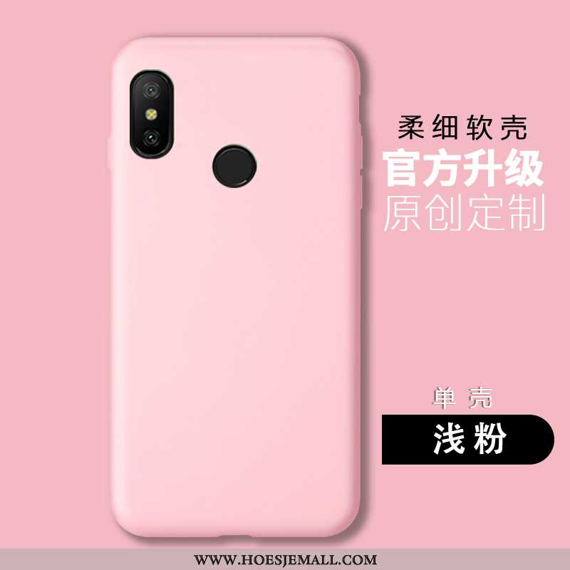 Hoes Xiaomi Mi A2 Lite Zacht Siliconen Effen Kleur All Inclusive Rood Mobiele Telefoon Anti-fall Roz