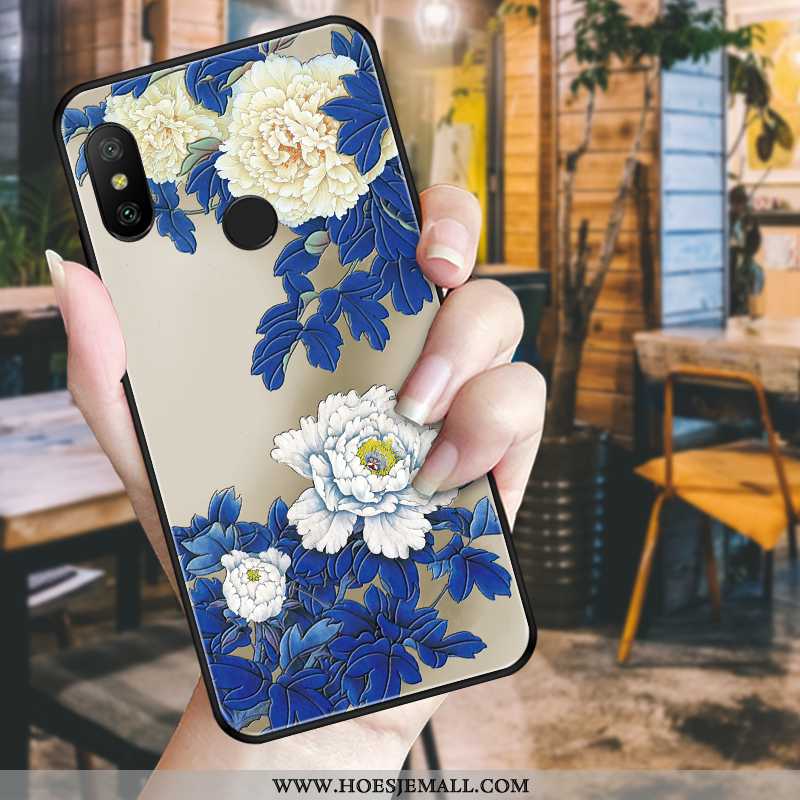 Hoesje Xiaomi Mi A2 Lite Zacht Bescherming Scheppend Hoes Rood Chinese Stijl Zwart Blauwe