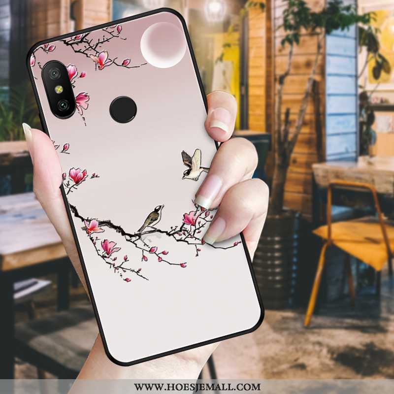 Hoesje Xiaomi Mi A2 Lite Zacht Bescherming Scheppend Hoes Rood Chinese Stijl Zwart Blauwe