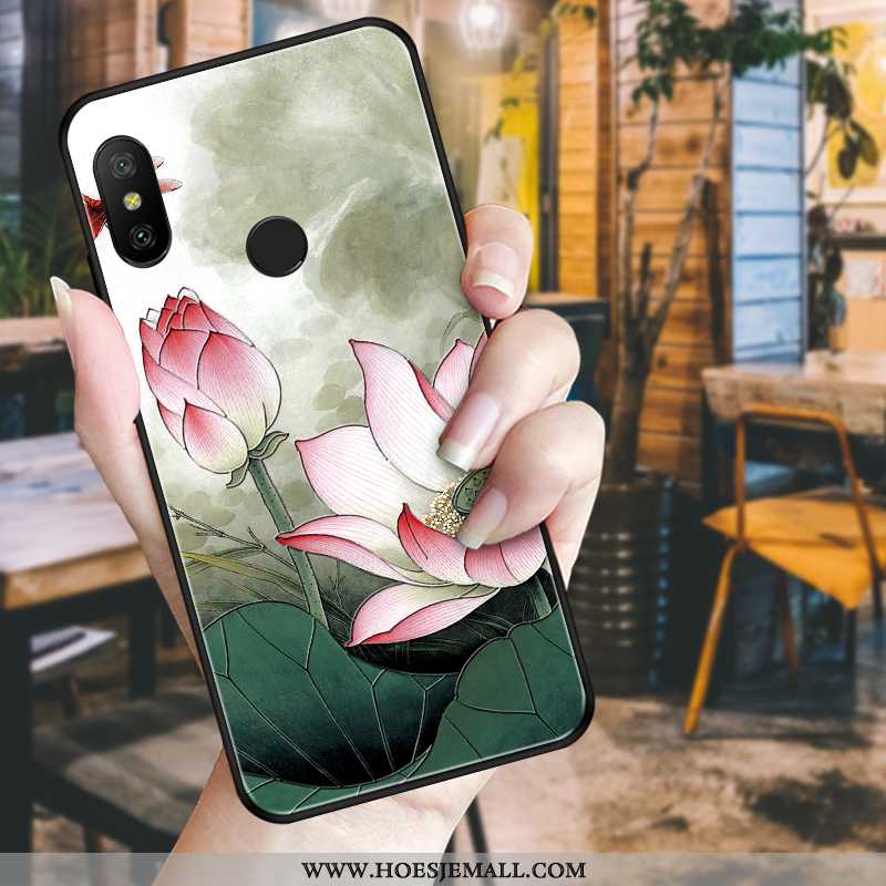 Hoesje Xiaomi Mi A2 Lite Zacht Bescherming Scheppend Hoes Rood Chinese Stijl Zwart Blauwe