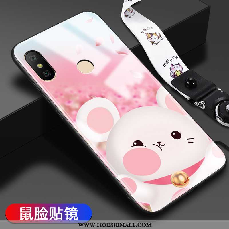Hoesje Xiaomi Mi A2 Lite Trend Zacht Anti-fall Glas Bescherming Roze Mobiele Telefoon