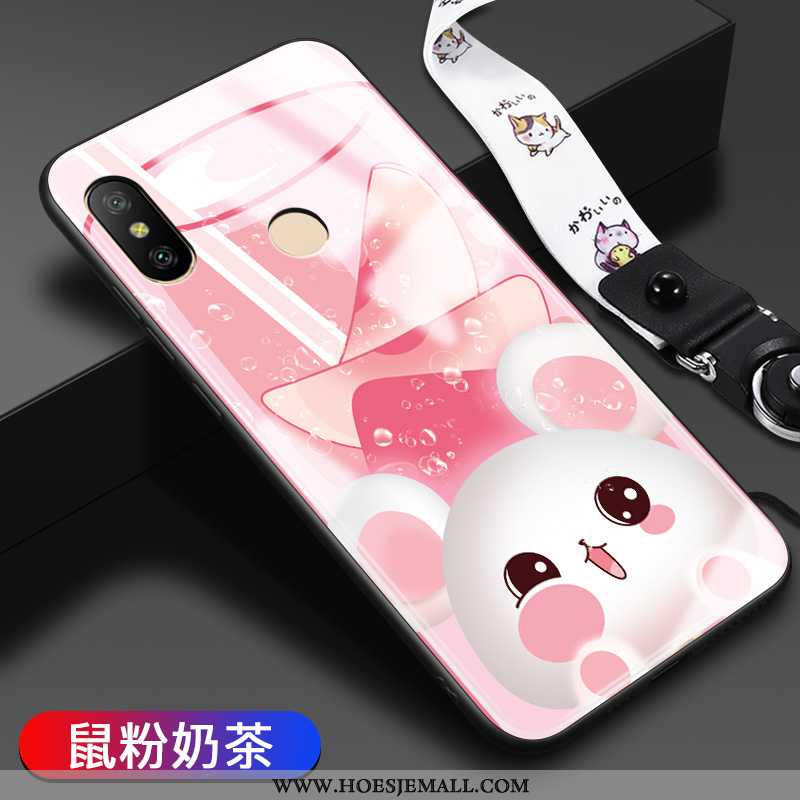 Hoesje Xiaomi Mi A2 Lite Trend Zacht Anti-fall Glas Bescherming Roze Mobiele Telefoon