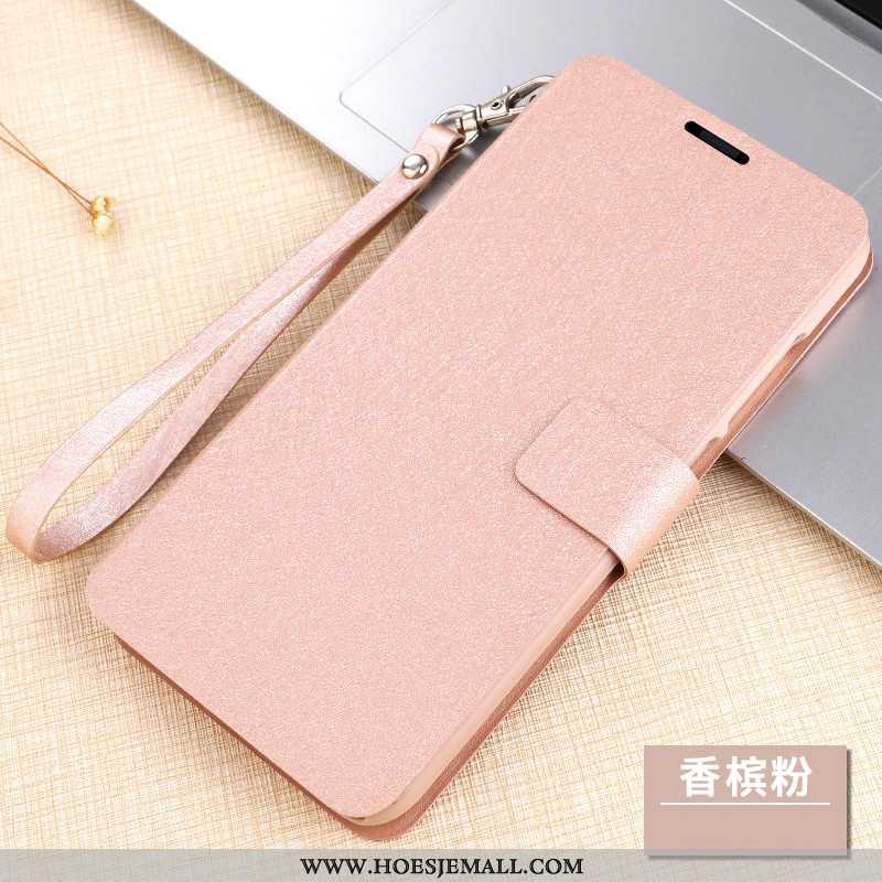 Hoesje Xiaomi Mi A2 Lite Bescherming Leren Schrobben Hanger All Inclusive Rood Roze