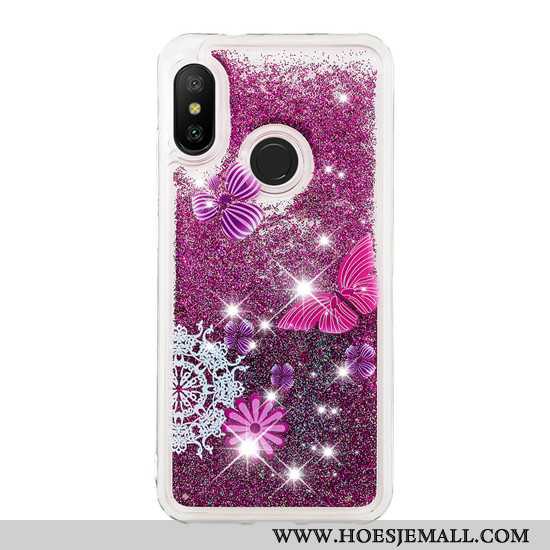 Hoesje Xiaomi Mi A2 Lite Scheppend Spotprent Gasbag Anti-fall Hoes Mobiele Telefoon Purper