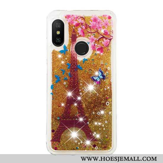 Hoesje Xiaomi Mi A2 Lite Scheppend Spotprent Gasbag Anti-fall Hoes Mobiele Telefoon Purper