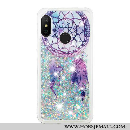 Hoesje Xiaomi Mi A2 Lite Scheppend Spotprent Gasbag Anti-fall Hoes Mobiele Telefoon Purper