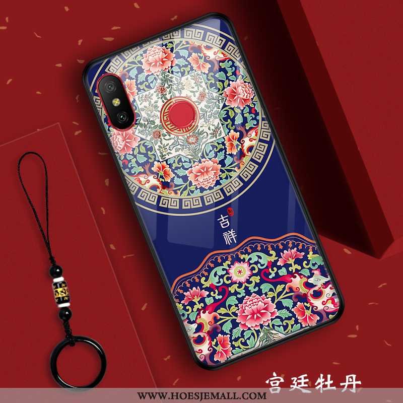 Hoesje Xiaomi Mi A2 Lite Siliconen Bescherming Mini Paleis Rood Mobiele Telefoon Anti-fall Blauwe