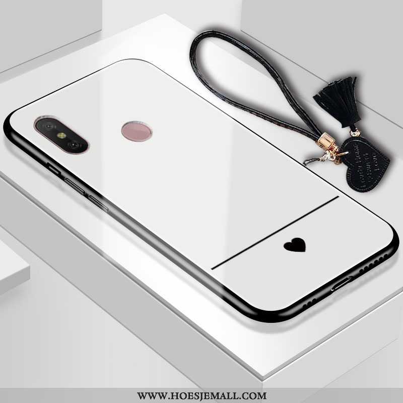 Hoesje Xiaomi Mi A2 Lite Zacht Bescherming Anti-fall Hoes Rood All Inclusive Glas Witte