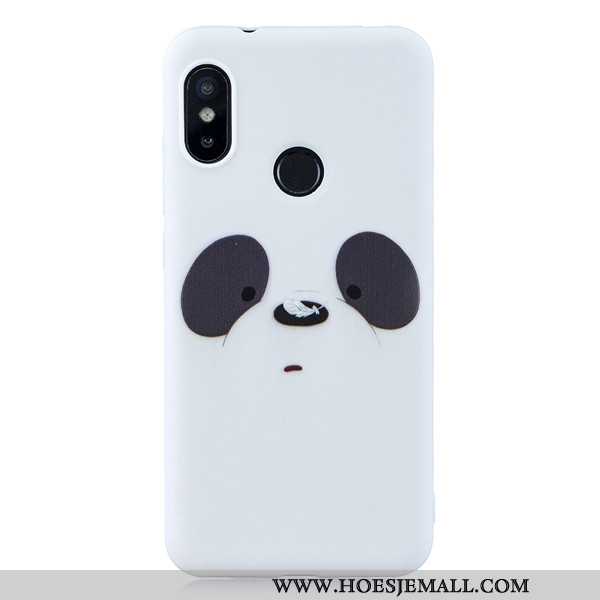 Hoes Xiaomi Mi A2 Lite Schrobben Spotprent Rood Mobiele Telefoon Hoesje Mini Trend Donkerblauwe