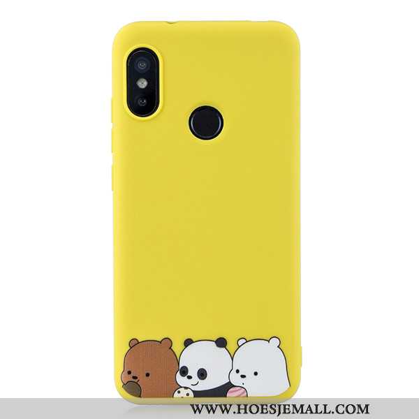 Hoes Xiaomi Mi A2 Lite Schrobben Spotprent Rood Mobiele Telefoon Hoesje Mini Trend Donkerblauwe