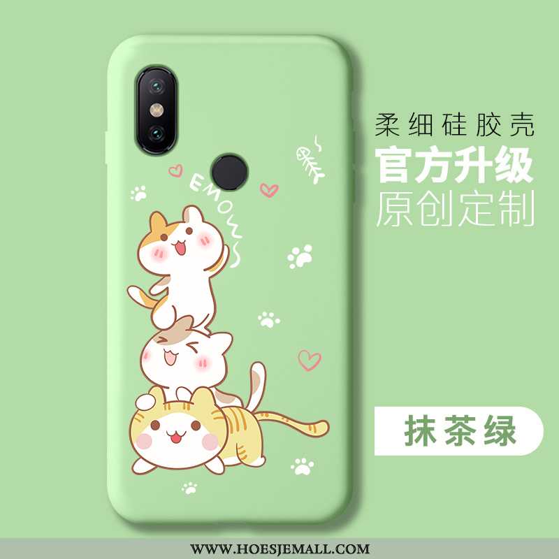 Hoes Xiaomi Mi A2 Lite Spotprent Mooie Anti-fall Trend All Inclusive Siliconen Mini Groen