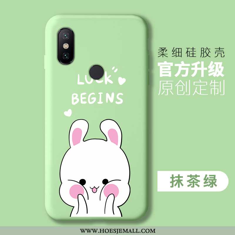 Hoes Xiaomi Mi A2 Lite Spotprent Mooie Anti-fall Trend All Inclusive Siliconen Mini Groen