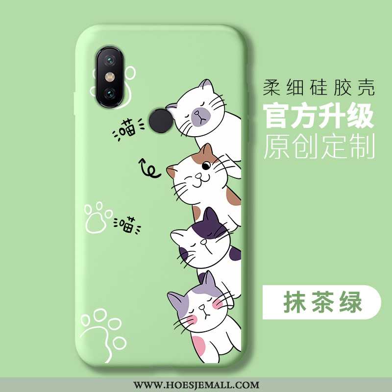 Hoes Xiaomi Mi A2 Lite Spotprent Mooie Anti-fall Trend All Inclusive Siliconen Mini Groen