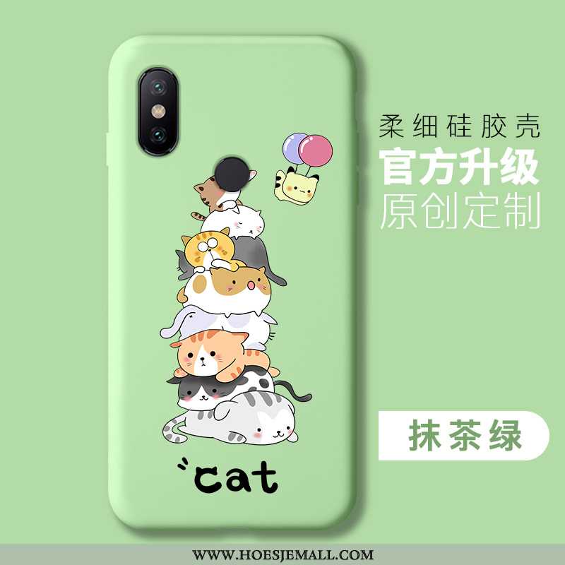 Hoes Xiaomi Mi A2 Lite Spotprent Mooie Anti-fall Trend All Inclusive Siliconen Mini Groen