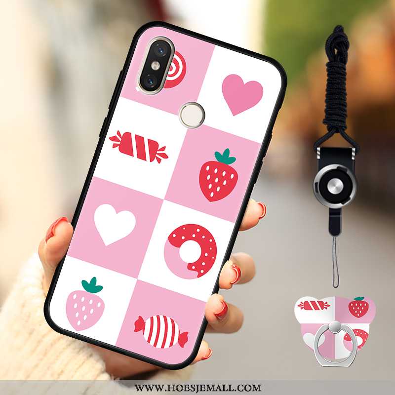 Hoesje Xiaomi Mi A2 Lite Mode Spotprent Zacht Roze Mooie Net Red