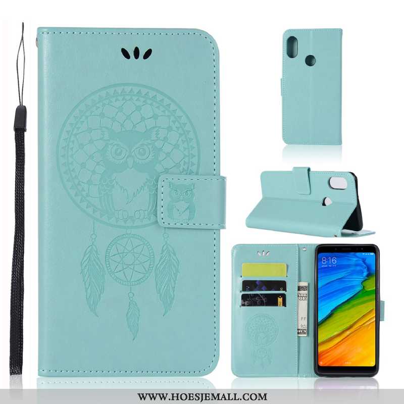 Hoes Xiaomi Mi A2 Bescherming Leren Hoesje Mobiele Telefoon Folio Groen Anti-fall