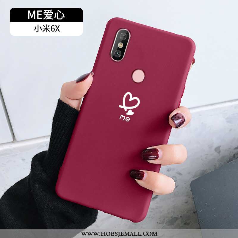 Hoesje Xiaomi Mi A2 Scheppend Trend Zacht Wijnrood Wind Anti-fall Bescherming Bordeaux