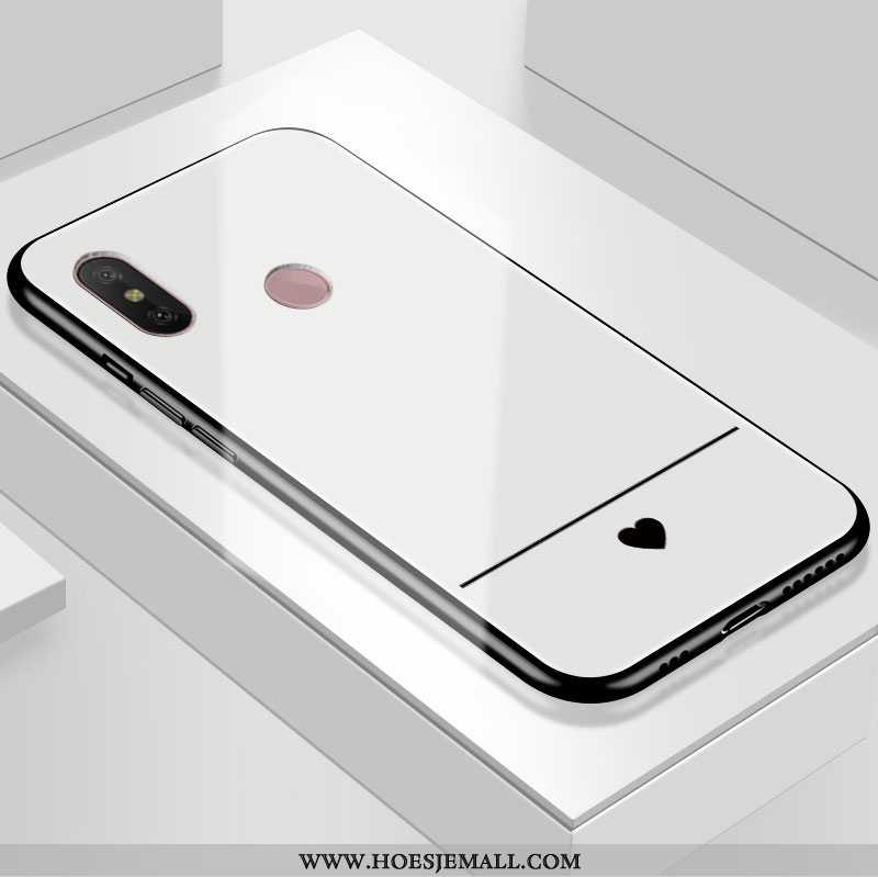 Hoes Xiaomi Mi A2 Bescherming Glas Tempereren Mobiele Telefoon Hoesje Zacht Liefde Rood