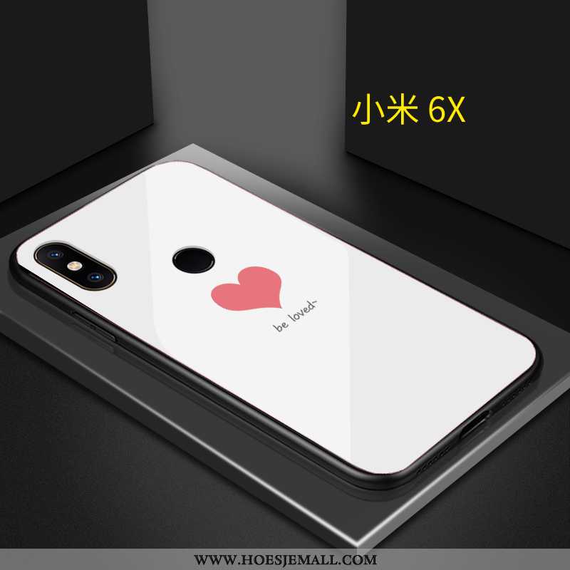 Hoesje Xiaomi Mi A2 Persoonlijk Scheppend Eenvoudige Anti-fall Tempereren Wit Witte