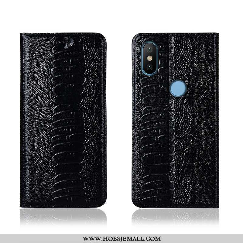 Hoesje Xiaomi Mi A2 Siliconen Bescherming Mobiele Telefoon Zacht Anti-fall Clamshell Leren Geel