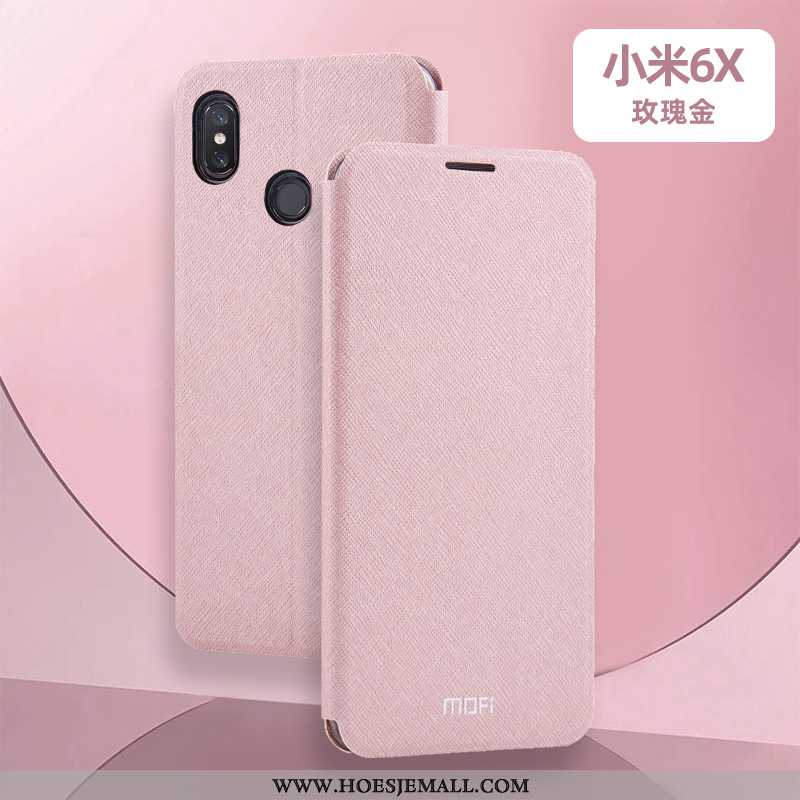 Hoes Xiaomi Mi A2 Accessoires Siliconen Mini Clamshell Winterslaap Hoesje Wakker Worden Roze