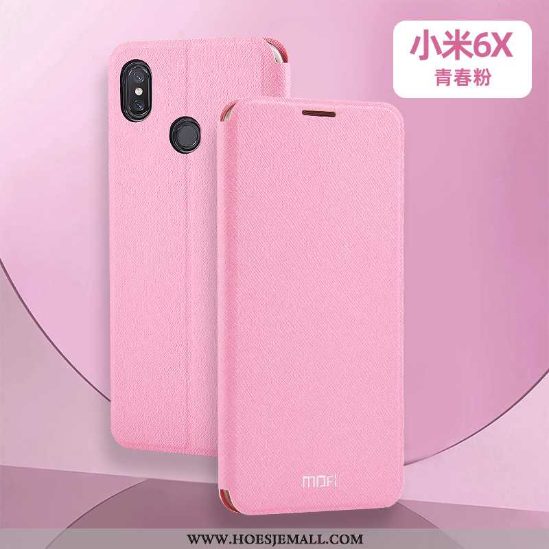 Hoes Xiaomi Mi A2 Accessoires Siliconen Mini Clamshell Winterslaap Hoesje Wakker Worden Roze